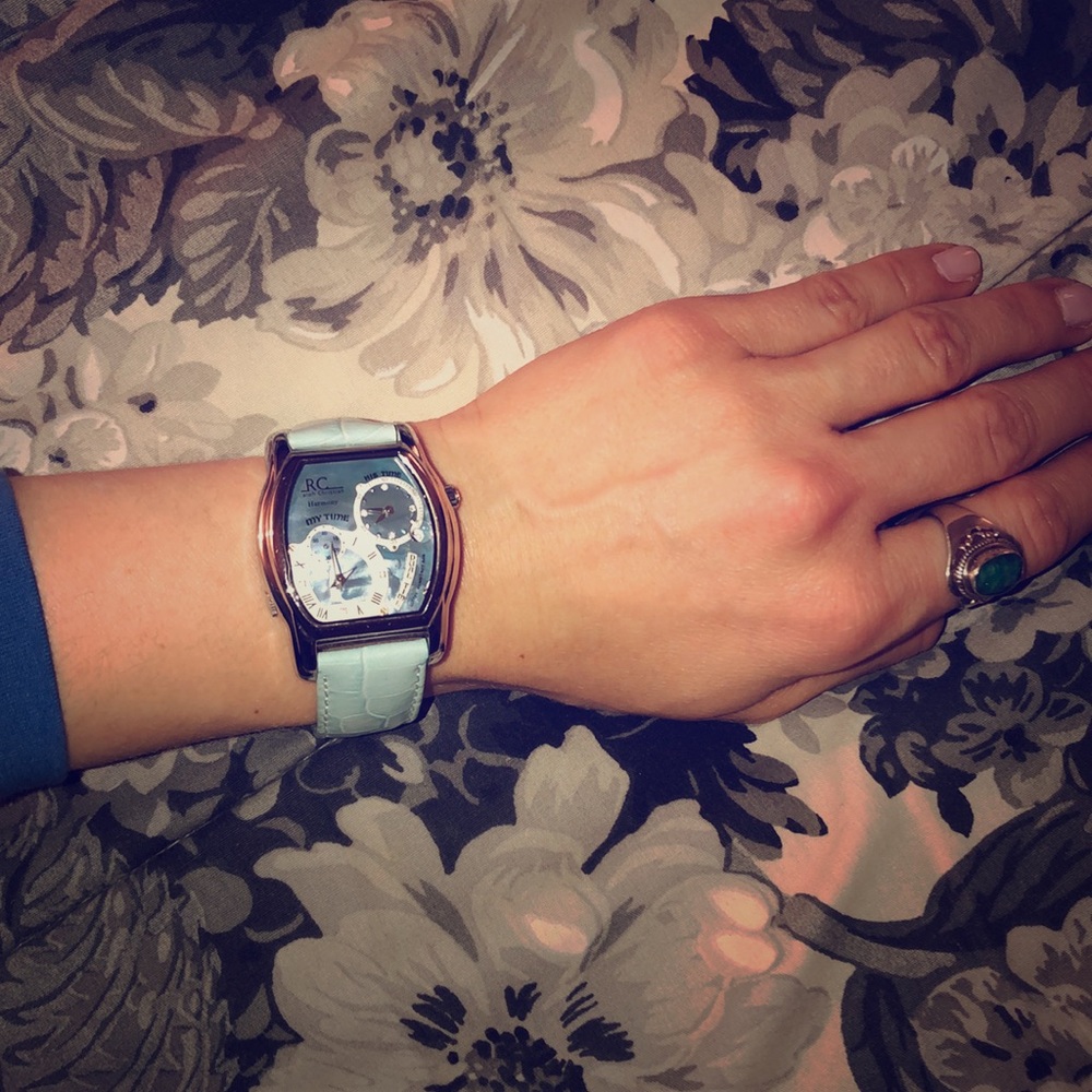 Powder blue wrist watch